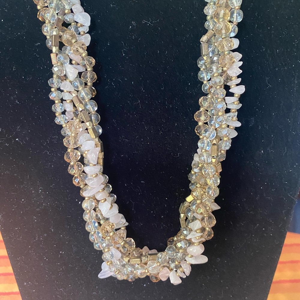 Elegant Gold and Silver Beaded Necklace